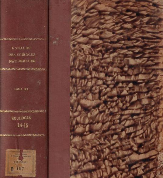 Annales des sciences naturelles zoologie et biologie animale XI série tome XIV-XV 1952-1953 - Pierre P. Grassé - copertina