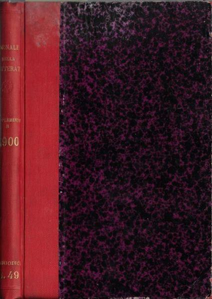 Giornale storico della letteratura italiana supplemnto N. 3 1900 - Francesco Novati - copertina