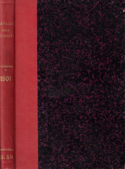 Giornale storico della letteratura italiana supplemnto N. 4 1901 - Francesco Novati - copertina