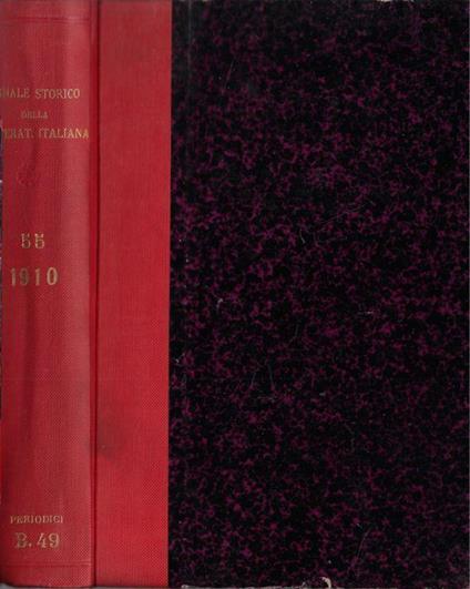 Giornale storico della letteratura italiana volume LV 1910 - Francesco Novati - copertina