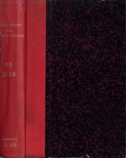 Giornale storico della letteratura italiana volume LV 1910 - Francesco Novati - copertina