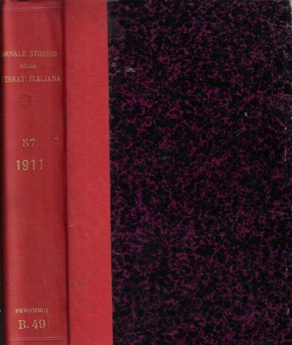 Giornale storico della letteratura italiana volume LVII 1911 - Francesco Novati - copertina