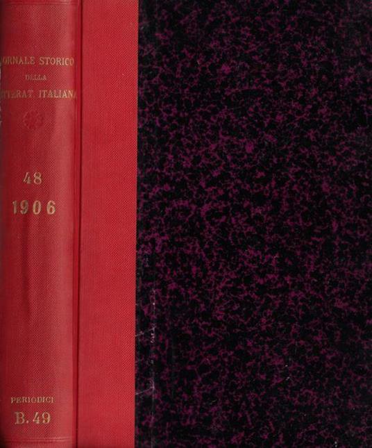 Giornale storico della letteratura italiana volume LIV 1909 - Francesco Novati - copertina