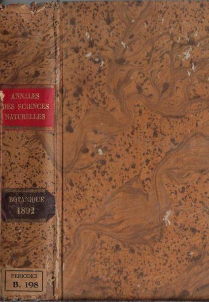 Annales des sciences naturelles botanique VII série tome XV-XVI 1892 - copertina
