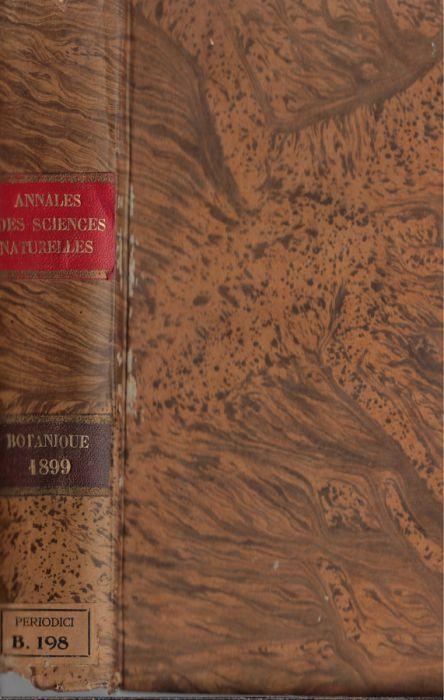 Annales des sciences naturelles botanique VIII série tome IX-X 1899 - copertina