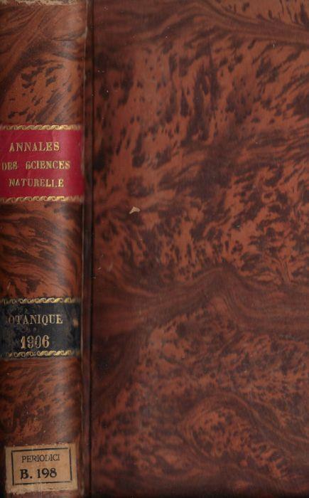 Annales des sciences naturelles botanique IX série tome III-IV 1906 - copertina