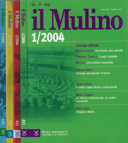 Il Mulino anno 2004 N. 1, 2, 3, 4 - Edmondo Berselli - copertina