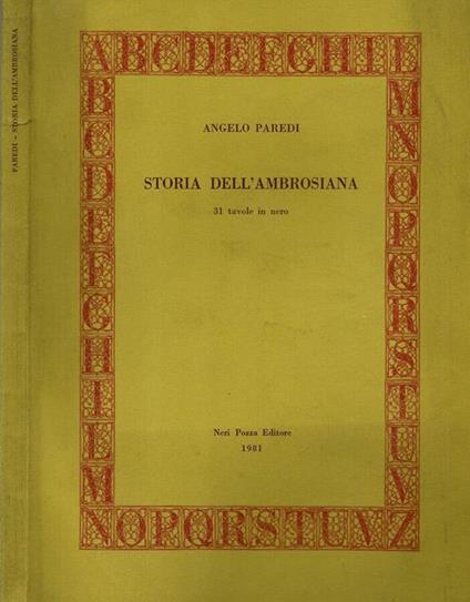 Storia dell'Ambrosiana - Angelo Paredi - copertina