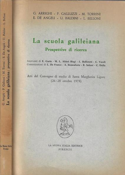 La scuola galileiana prospettive di ricerca - copertina