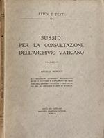 Sussidi per La Consultazione Dell'Archivio Vaticano