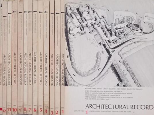 Architectural record N.1,2,3,4,5,6,7,8,9,10,11,12 1969 - copertina