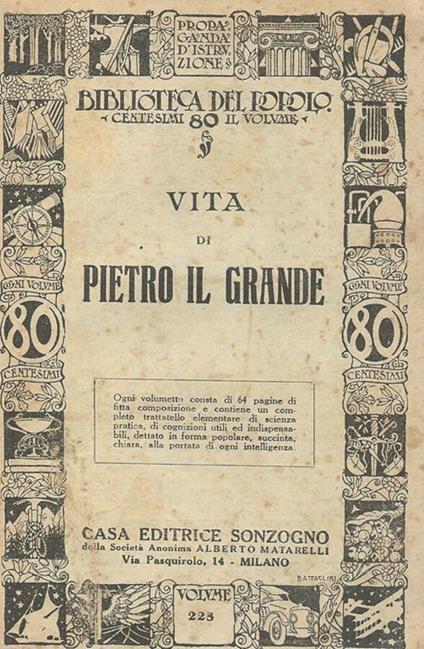 Vita di Pietro Il Grande - copertina