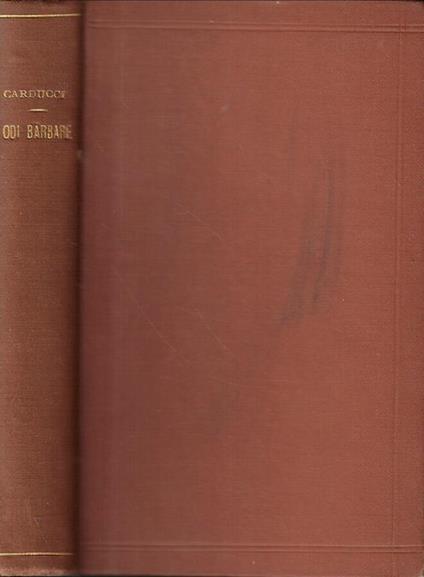Odi barbare - Giosuè Carducci - copertina