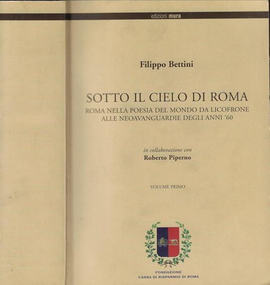 Sotto il cielo di Roma Vol. I - Filippo Bettini - copertina
