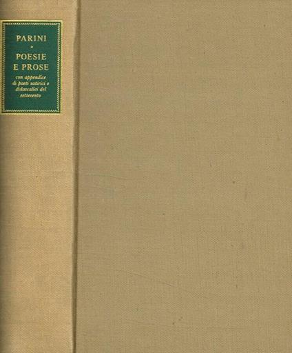 Poesie e prose - Giuseppe Parini - copertina