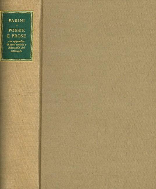 Poesie e prose - Giuseppe Parini - copertina