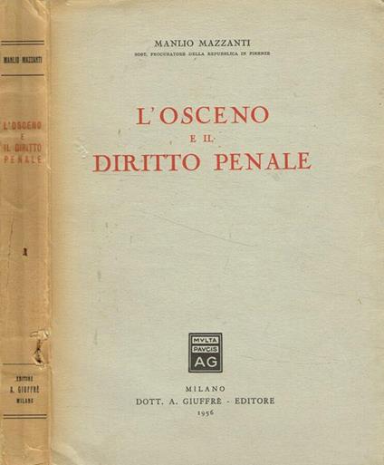 L' osceno e il diritto penale - copertina