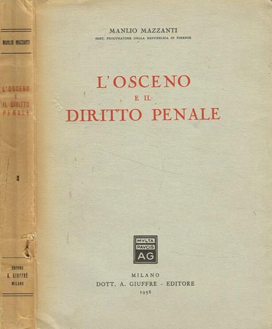 L' osceno e il diritto penale - copertina