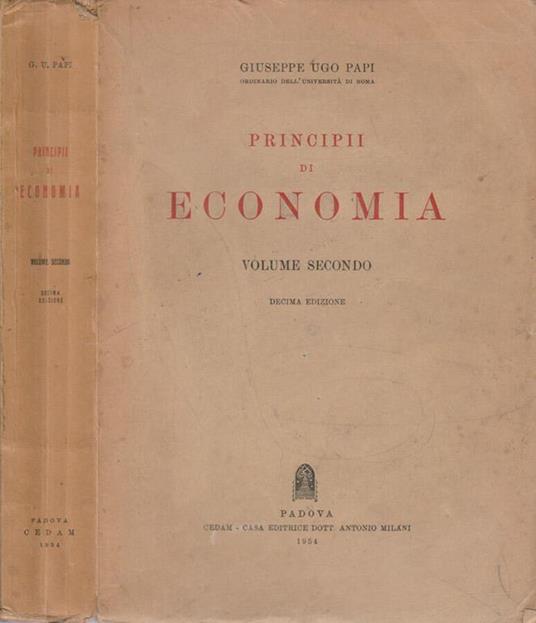 Principii di economia vol II - Giuseppe Ugo - copertina