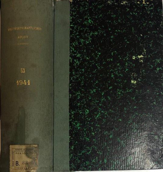 Weltwirtschaftliches Archiv - copertina