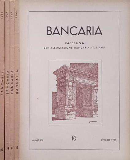 Bancaria-Rassegna dell’Associazione bancaria italiana, Anno XXI, 10,11,12, 1965 - copertina