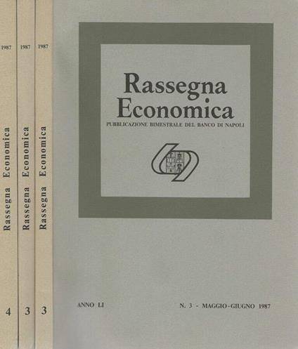 Rassegna Economica 3,4 Anno LI 1987 - Ferdinando Ventriglia - copertina