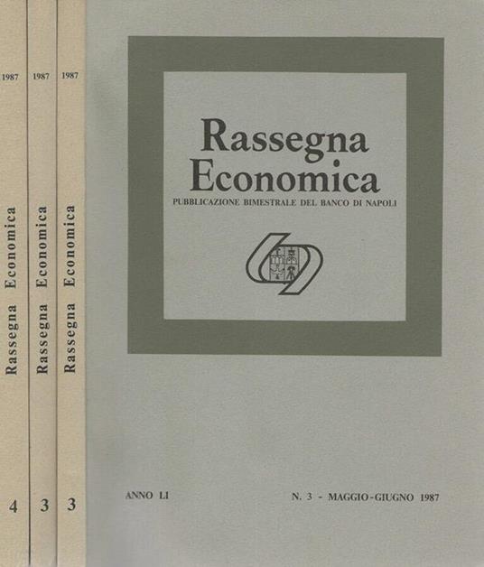 Rassegna Economica 3,4 Anno LI 1987 - Ferdinando Ventriglia - copertina