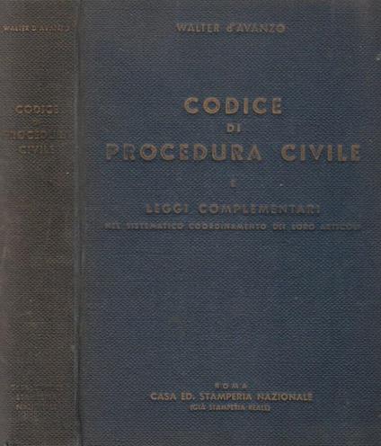 Codice di Procedura Civile - Walter D'Avanzo - copertina