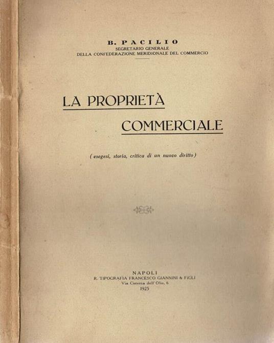 La proprietà commerciale - copertina