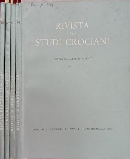 Rivista di Studi Crociani Anno XVII-FascicoloI,II, III,IV 1980 - Alfredo Parente - copertina