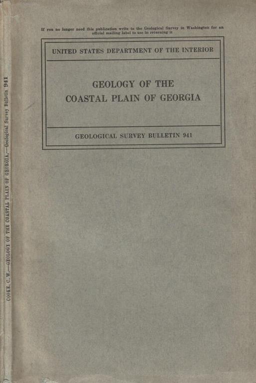 Geology of the coastal plain of Georgia - copertina