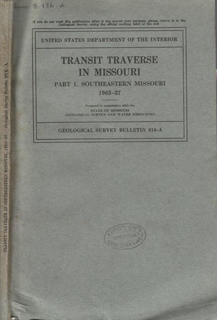 Transit traverse in Missouri parte I - copertina
