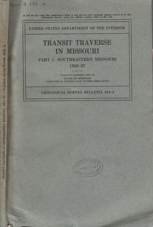 Transit traverse in Missouri parte I - copertina