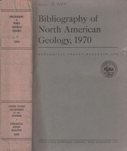 Bibliography of North American geology, 1970 - copertina