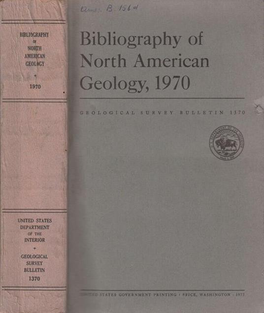 Bibliography of North American geology, 1970 - copertina