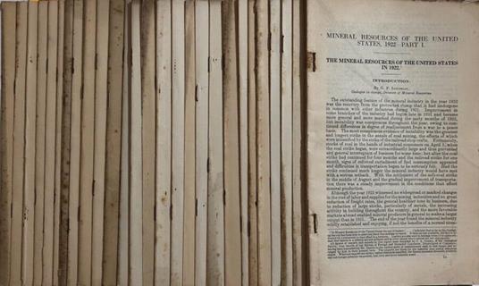 Mineral resources of the United States, 1922 parte I - copertina