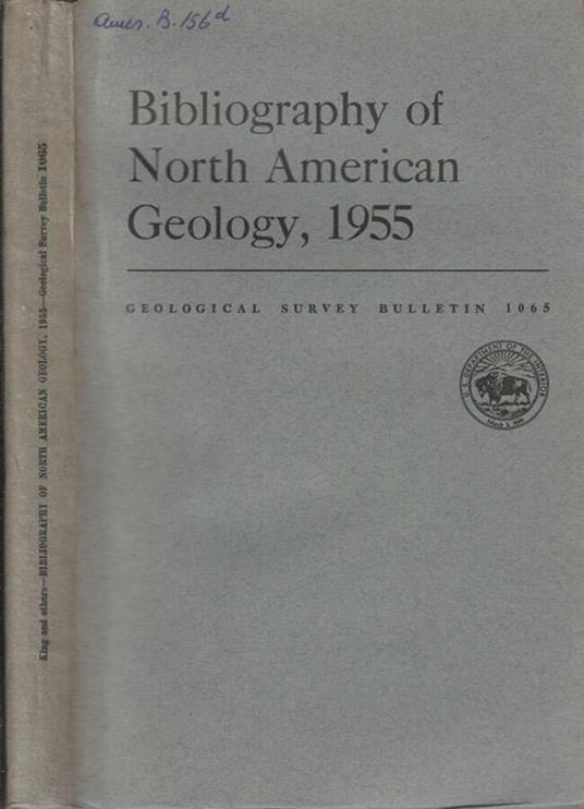 Bibliography of North American geology, 1955 - copertina