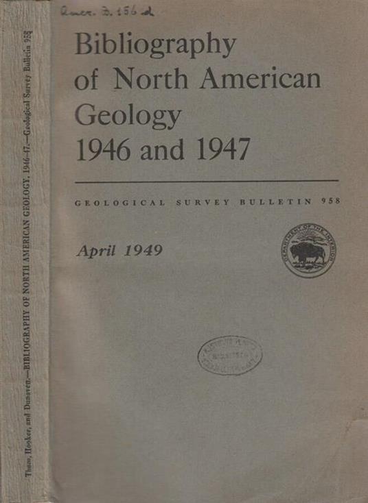 Bibliography of North American Geology 1946 and 1947 - copertina