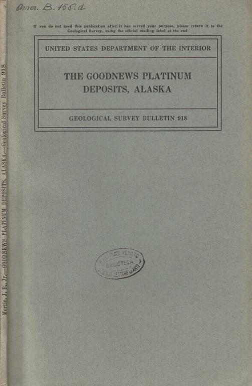 The goodnews platinum deposits, Alaska - copertina