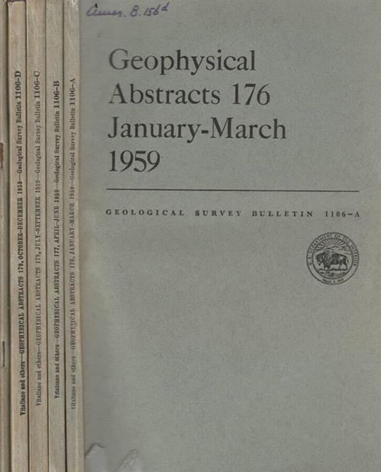 Geophysical abstracts 1959 - copertina