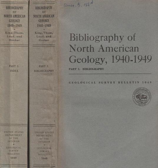 Bibliography of North American geology, 1940-1949 - copertina