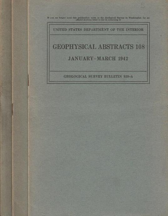 Geophysical abstracts 108 - copertina