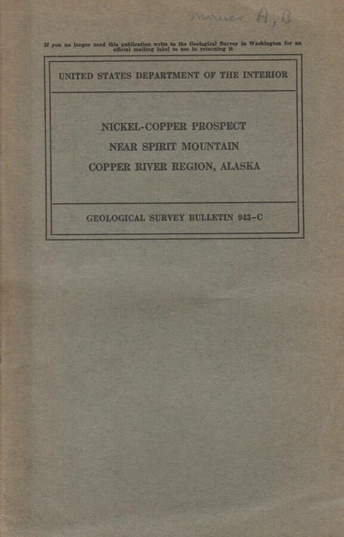 Nickel-Copper prospect near spirit mountain copper river region, Alaska - copertina