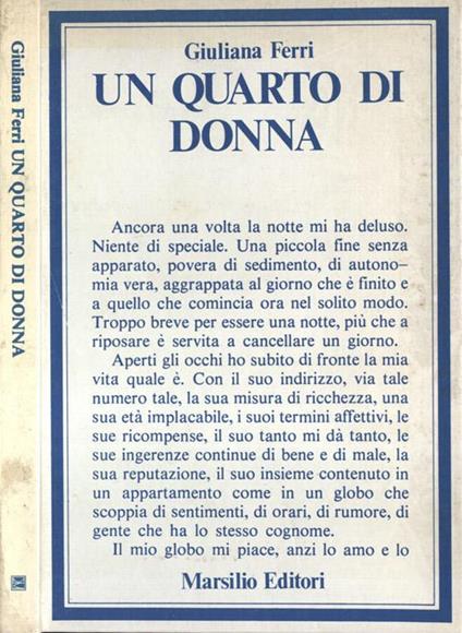 Un quarto di donna - Giuliana Ferri - copertina