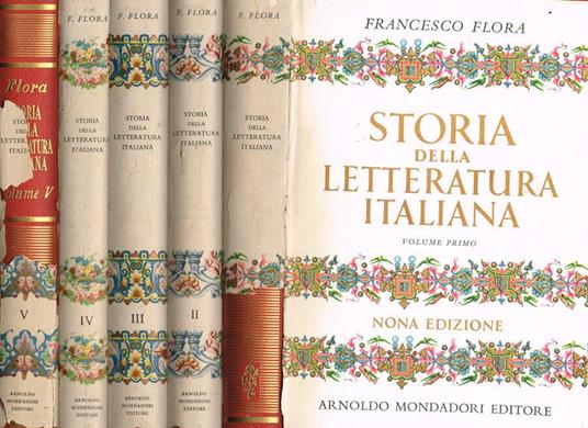 Storia della letteratura italiana 5voll - Francesco Flora - copertina