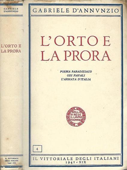 L' Orto E La Prora - Gabriele D'Annunzio - copertina