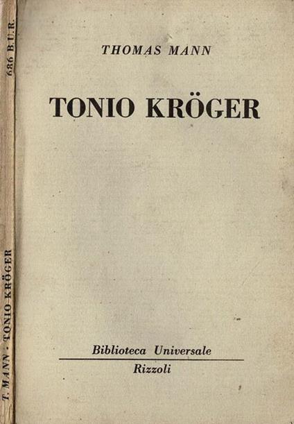 Tonio Kroger - Thomas Mann - copertina