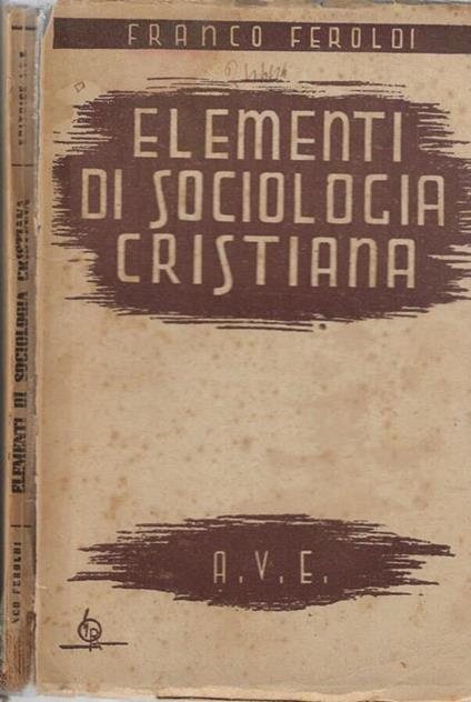 Elementi di sociologia cristiana - Franco Feroldi - copertina