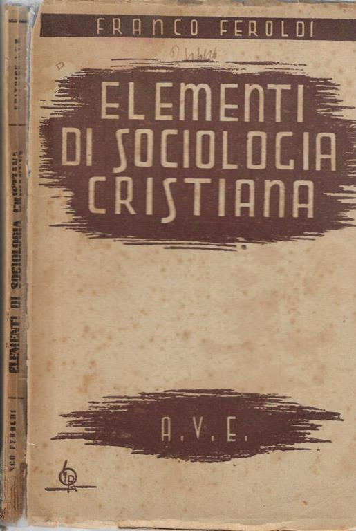 Elementi di sociologia cristiana - Franco Feroldi - copertina