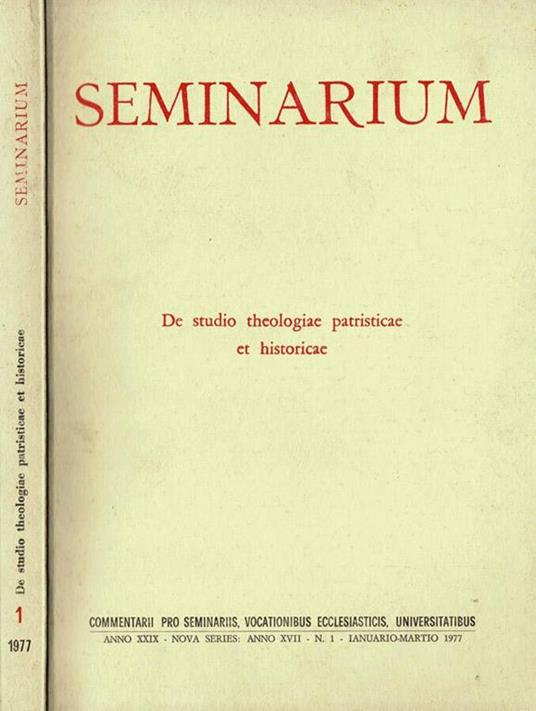 Seminarium - 1977, N. 1. De Studio Theologiae Patristicae et Historicae - copertina